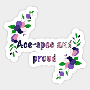 Ace-spec and proud floral design Sticker